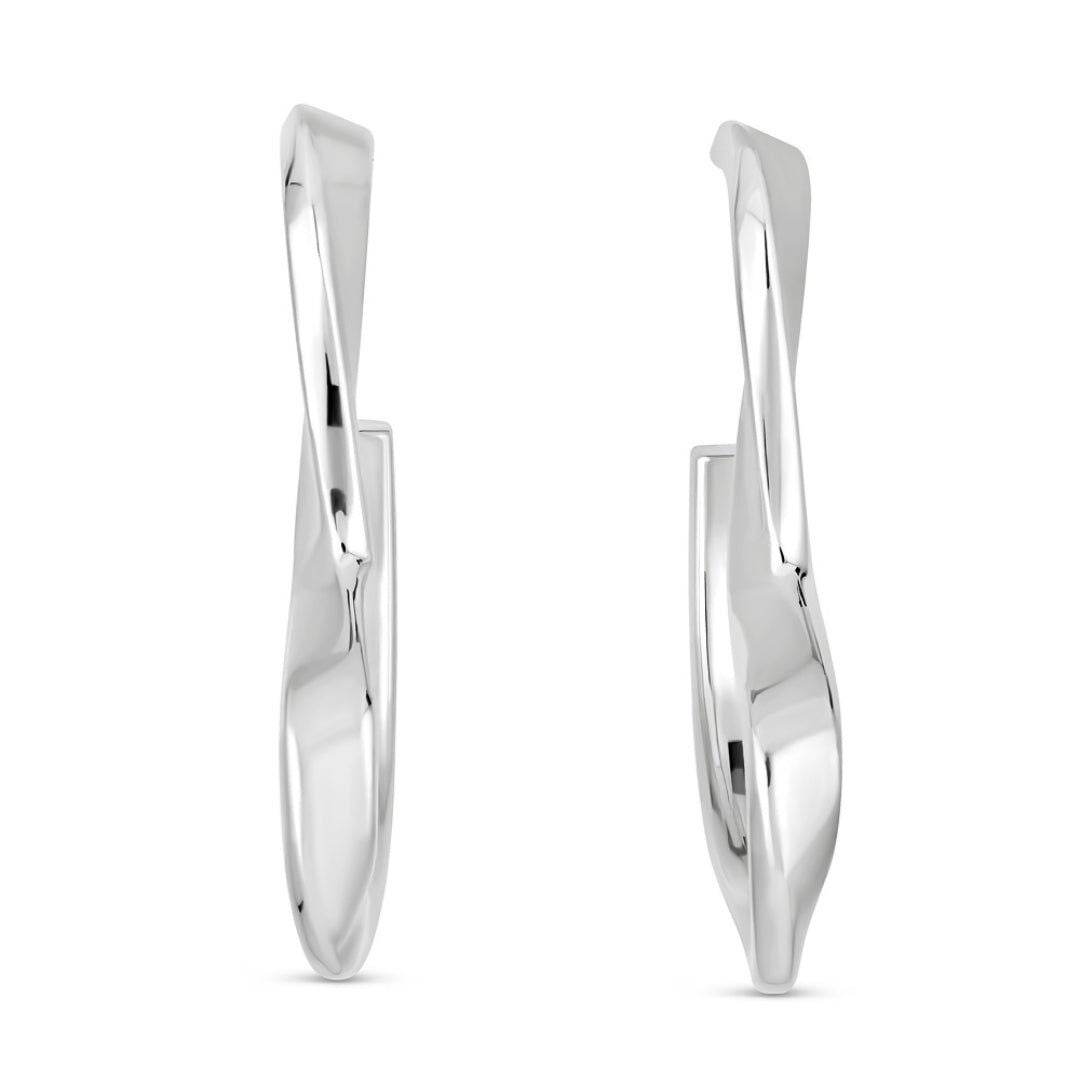 Sahab Hoop Earrings, Silver / Silver, alternate image number 3