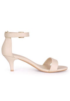 Open Toe Kitten Heeled Ankle Strap Sandals