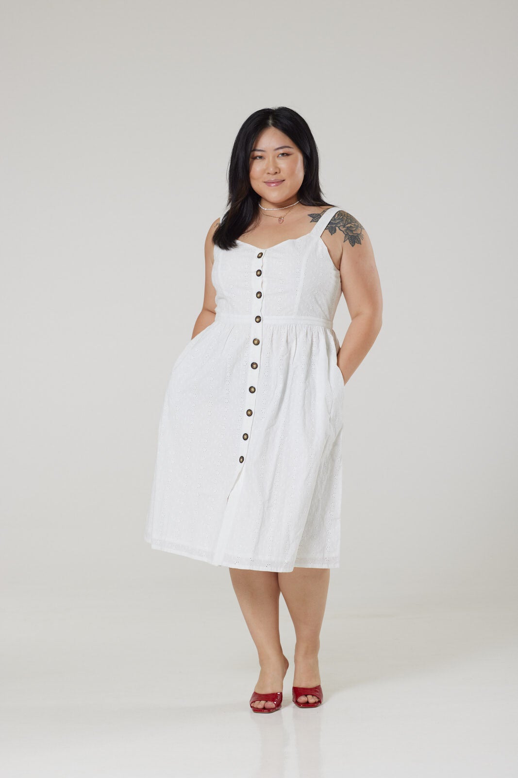 Remmy White Dress, White / White, hi-res image number 0