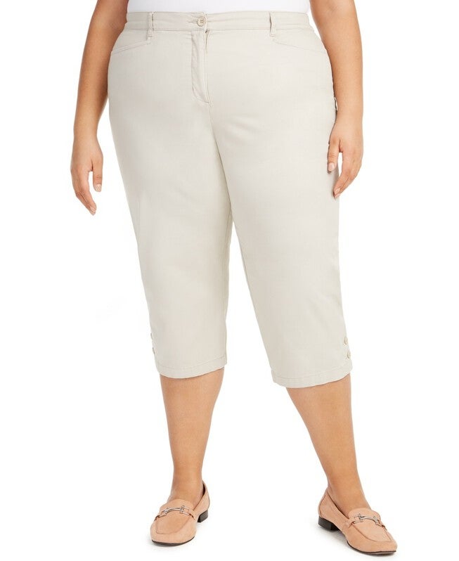 Karen Scott Women's Capri Pants Gray 20W, Gray / Cool Gray, hi-res image number null
