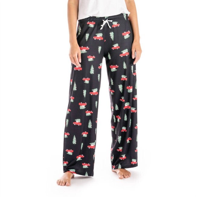 HOLIDAY LOUNGE PANTS IN BLACK/MULTI, BlackMulti / Black, hi-res image number 0