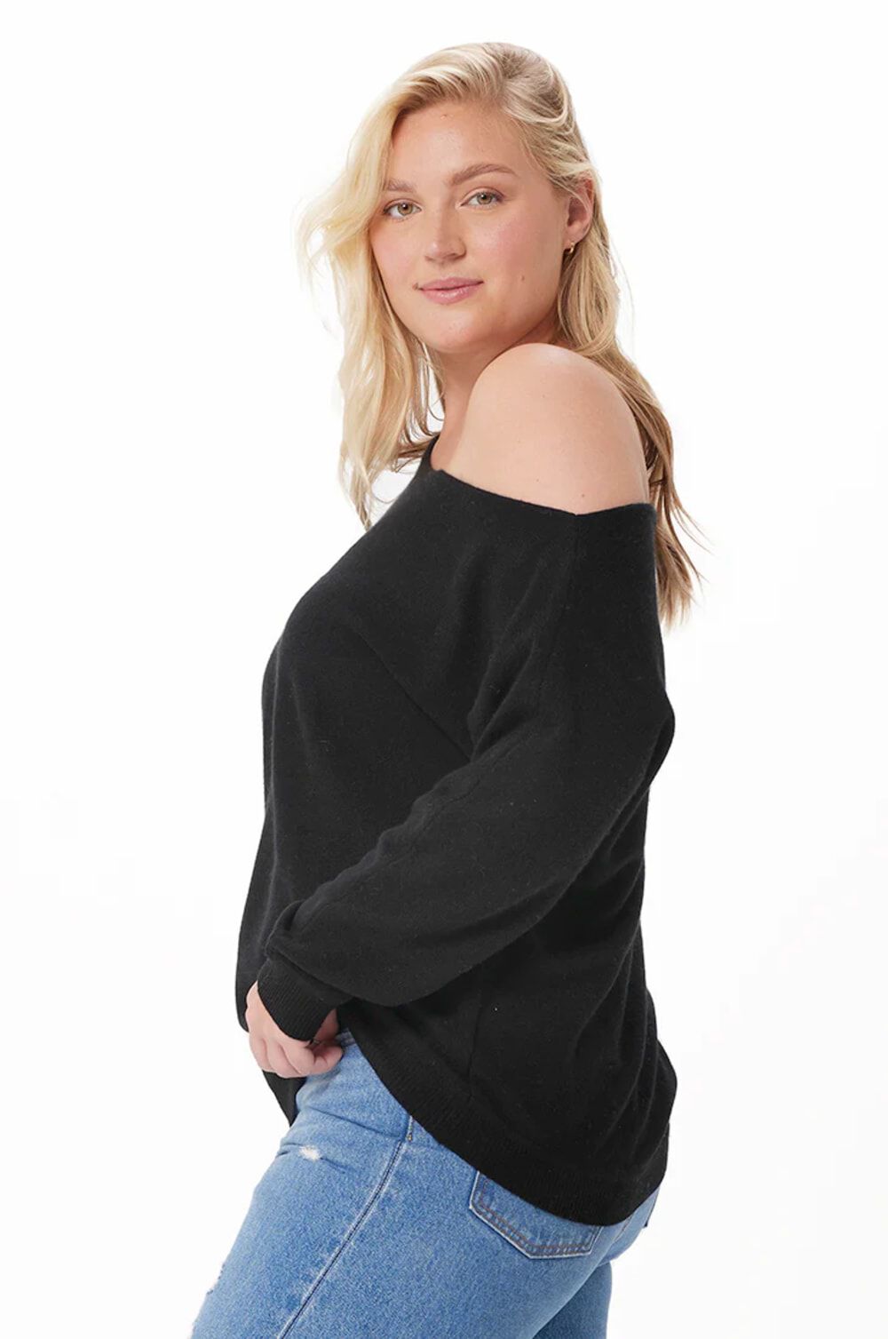 Cashmere Off the Shoulder Sweater, , alternate image number 4
