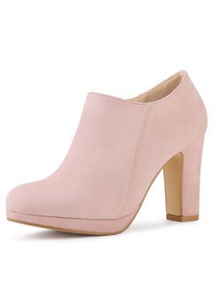PLATFORM ROUND TOE ANKLE BOOTIES