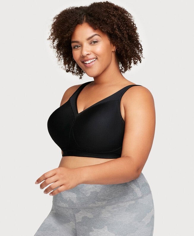 MagicLift Seamless Sports Bra, Black / Black, alternate image number 1