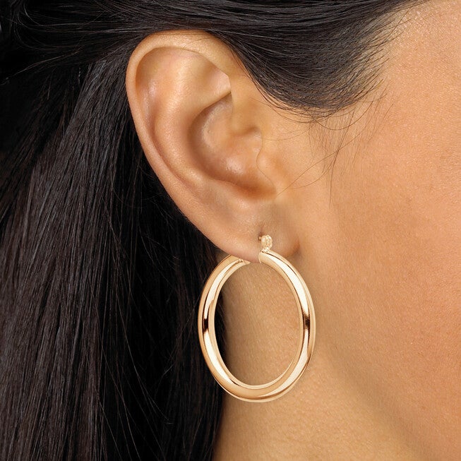 3-Pair Set 18k Gold-Plated Sterling Silver Polished Hoop Earrings, Yellow / Yellow, alternate image number null