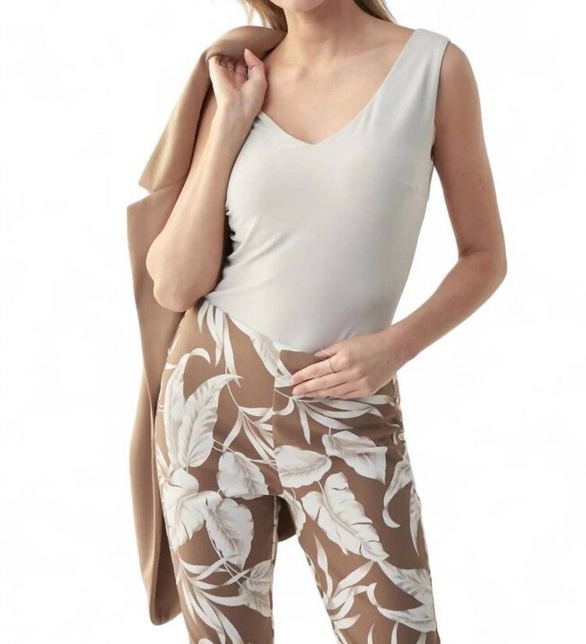 CLASSIC V-NECK CAMI TOP, Moonstone / Beige, alternate image number 2