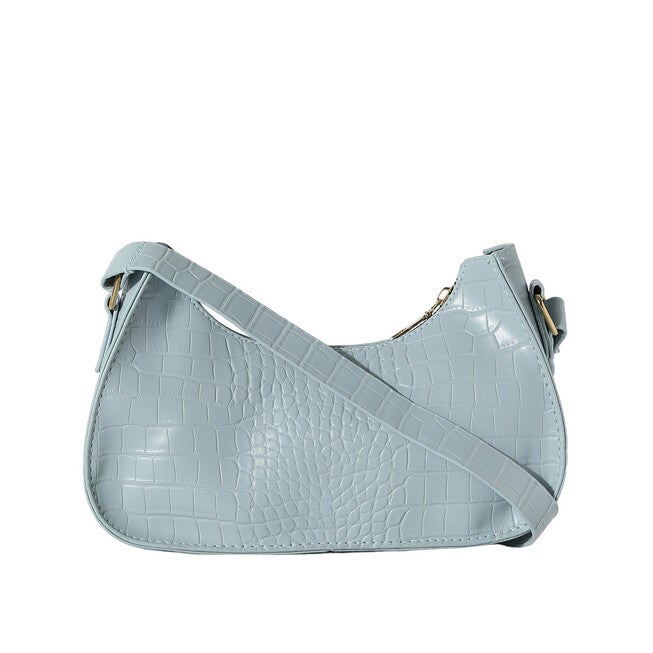 Haute Sauce Women's Croc Shoulder Bag, Light Blue / Light Blue, hi-res image number null