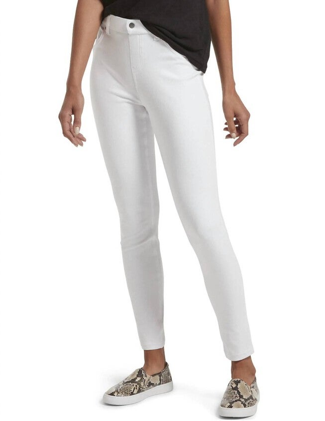 Women'S Ultra Soft High Waist Curvy Denim Leggings in White, White / White, hi-res image number 0