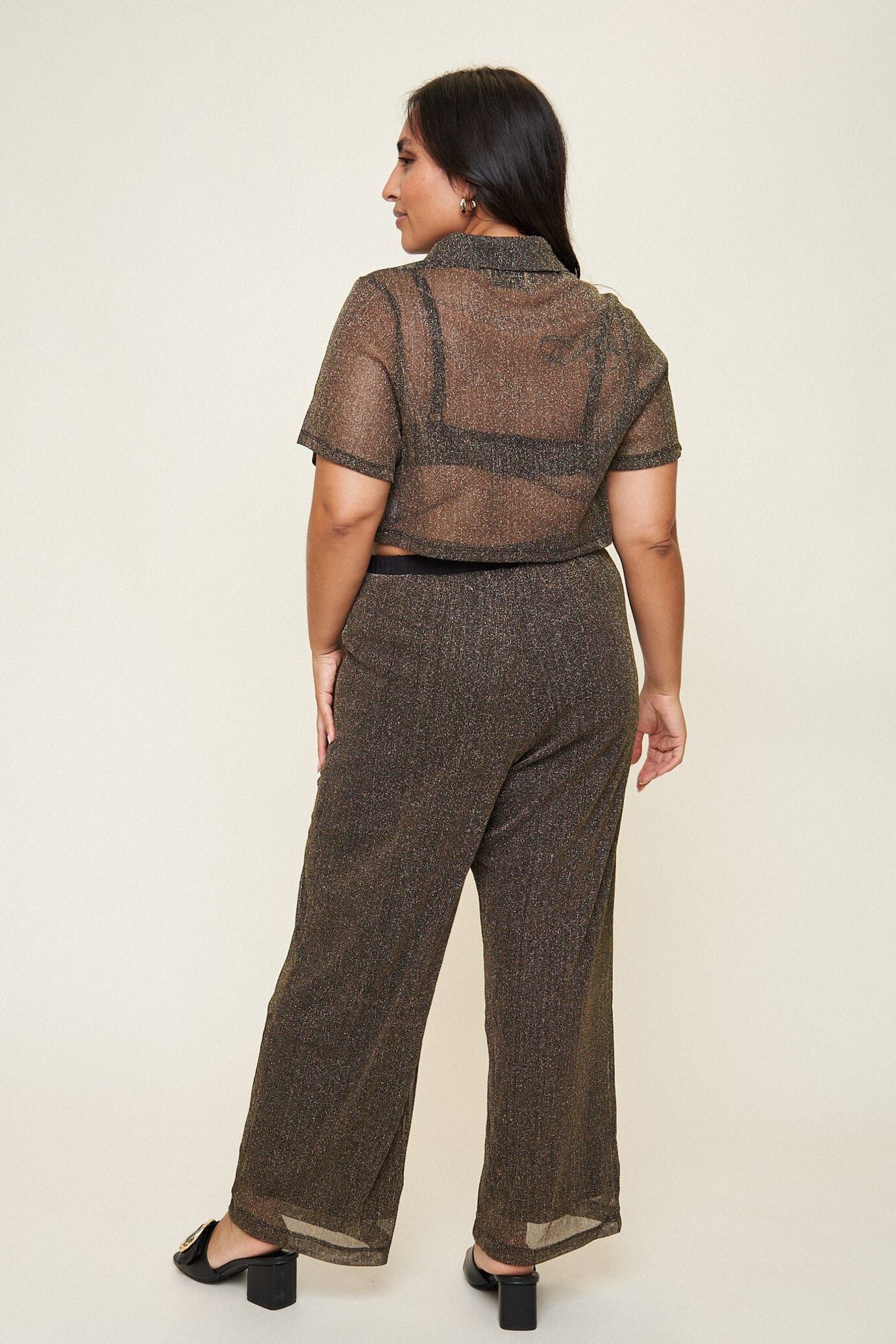 Arielle Pull-On Pant, Black Holiday Mesh / Black, alternate image number 2