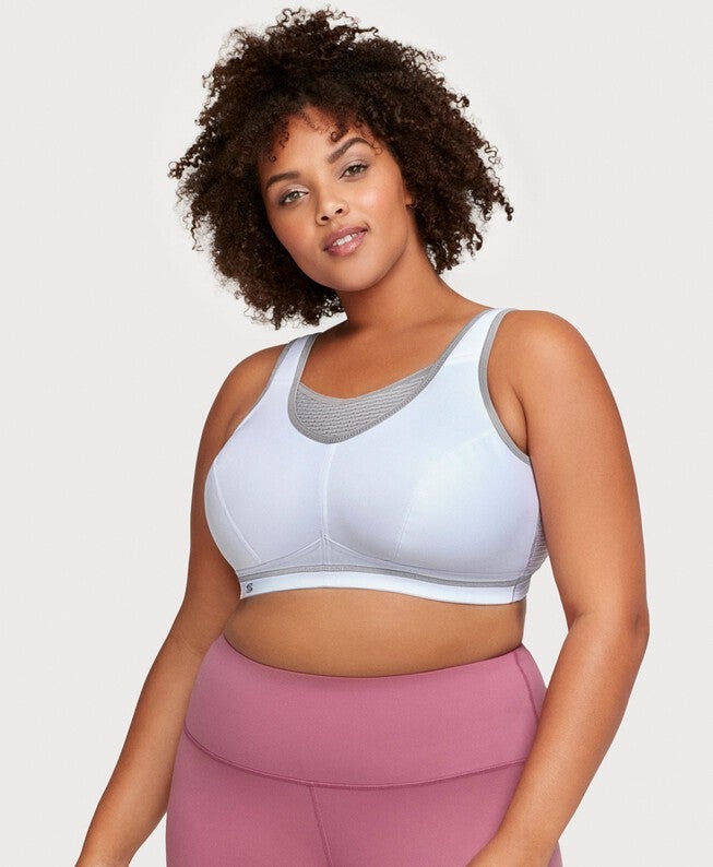 No-Bounce Camisole Elite Sports Bra, WhiteGray / White, alternate image number 2