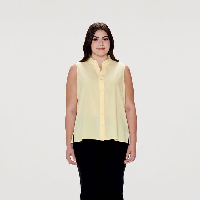 Gabby Sleeveless Pleated Back Top, Yellow / Yellow, hi-res image number null
