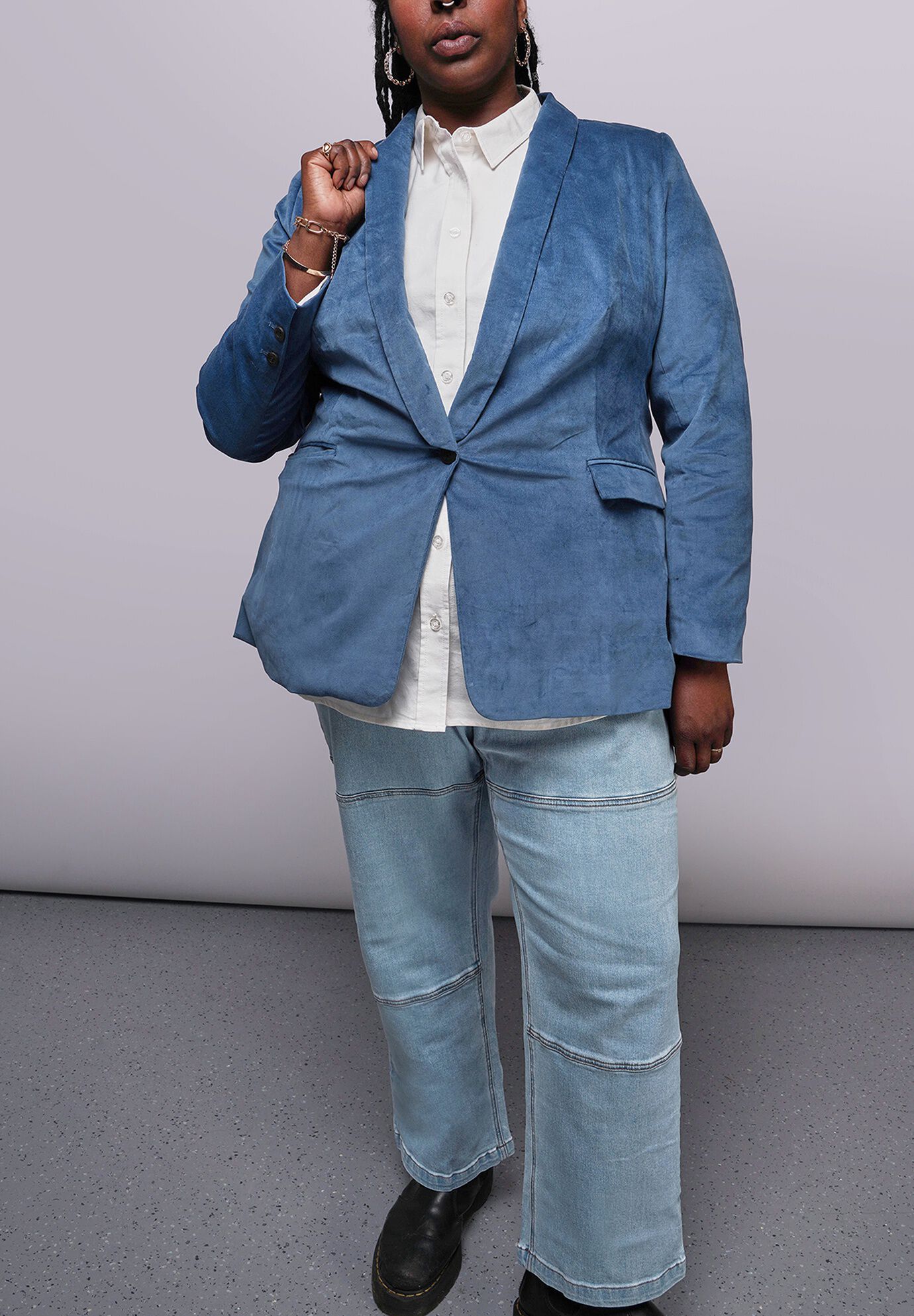 The Empower Velveteen Tux Blazer, OXFORD BLUE / Cornflower Blue, hi-res image number 0