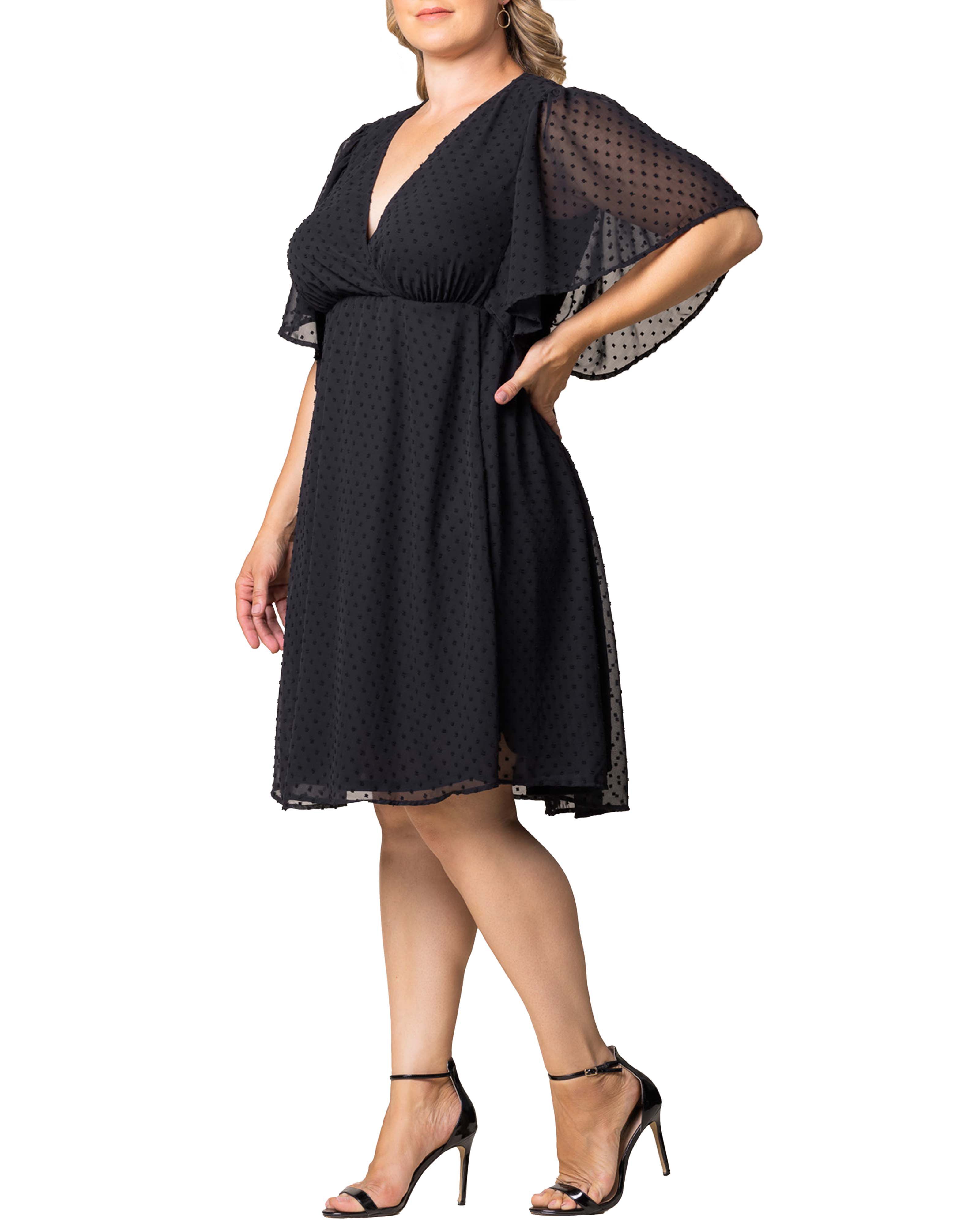 Florence Flutter Sleeve Dress, ONYX / Black, alternate image number 3