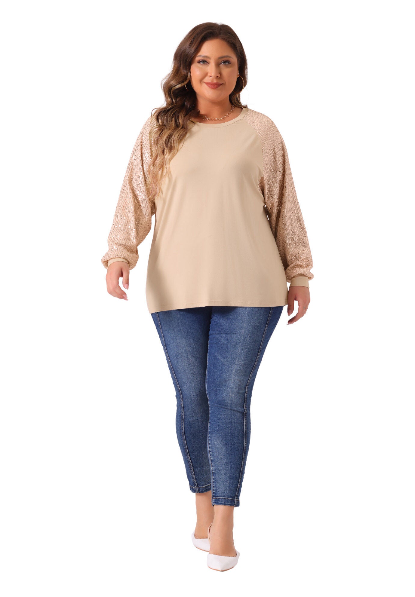 Long Sleeve Shimmer Glitter Sparkle Sequin Top, Pink / Pink, hi-res image number 0