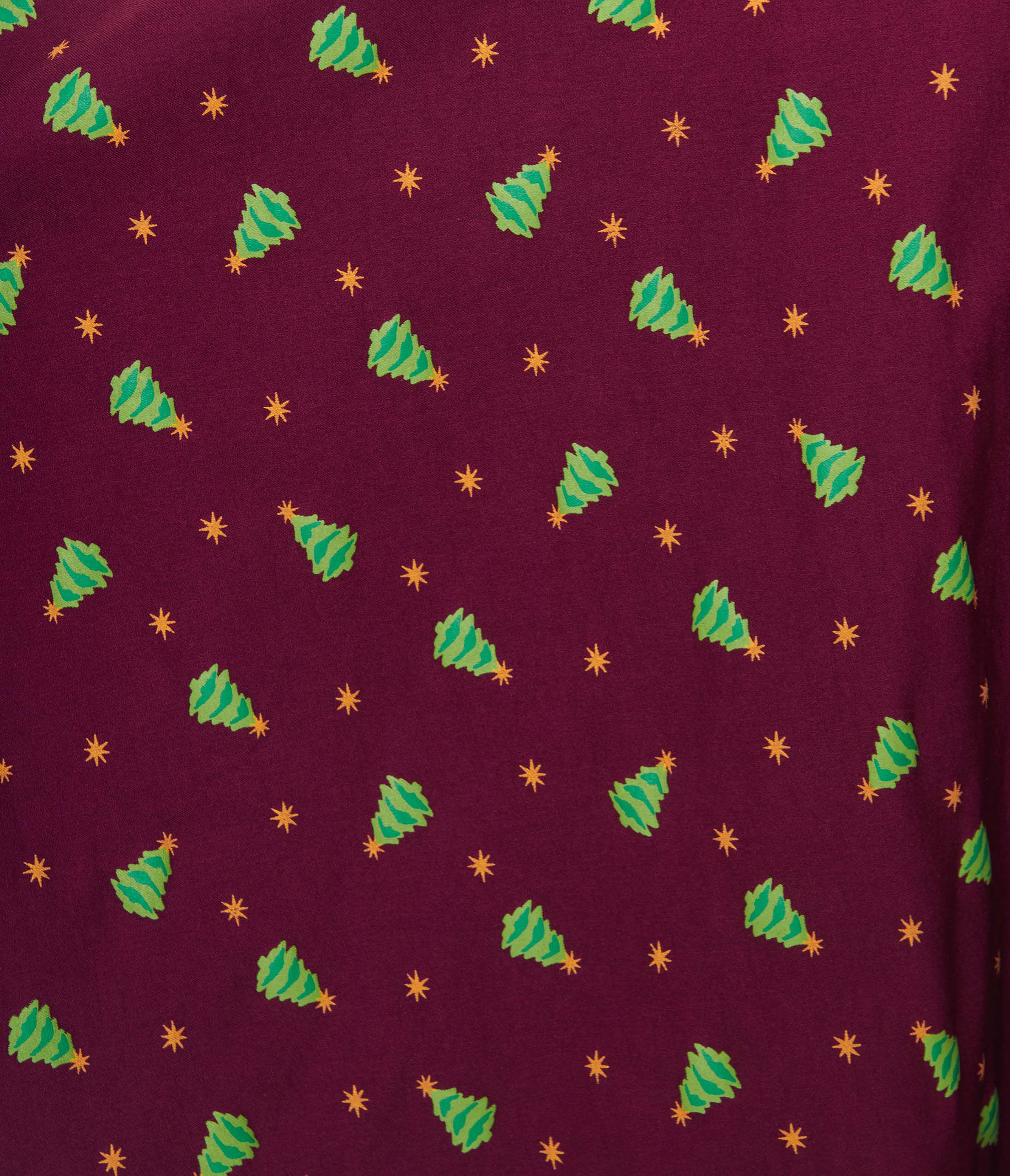 Unique Vintage Burgundy & Christmas Tree Delores Swing Dress, , alternate image number 5