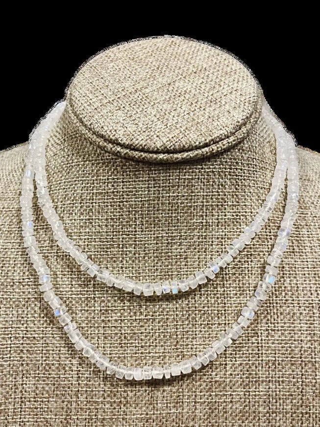 Moonstone Long Necklace, WHITEMULTI / White, hi-res image number 0