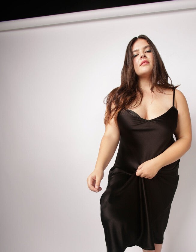 The Cabaret Bias Slip Dress - Black, , alternate image number null