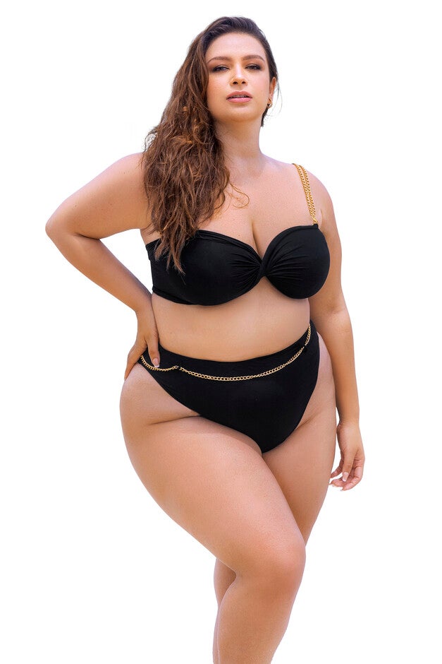 Two Piece Swimsuit, Black / Black, hi-res image number 0