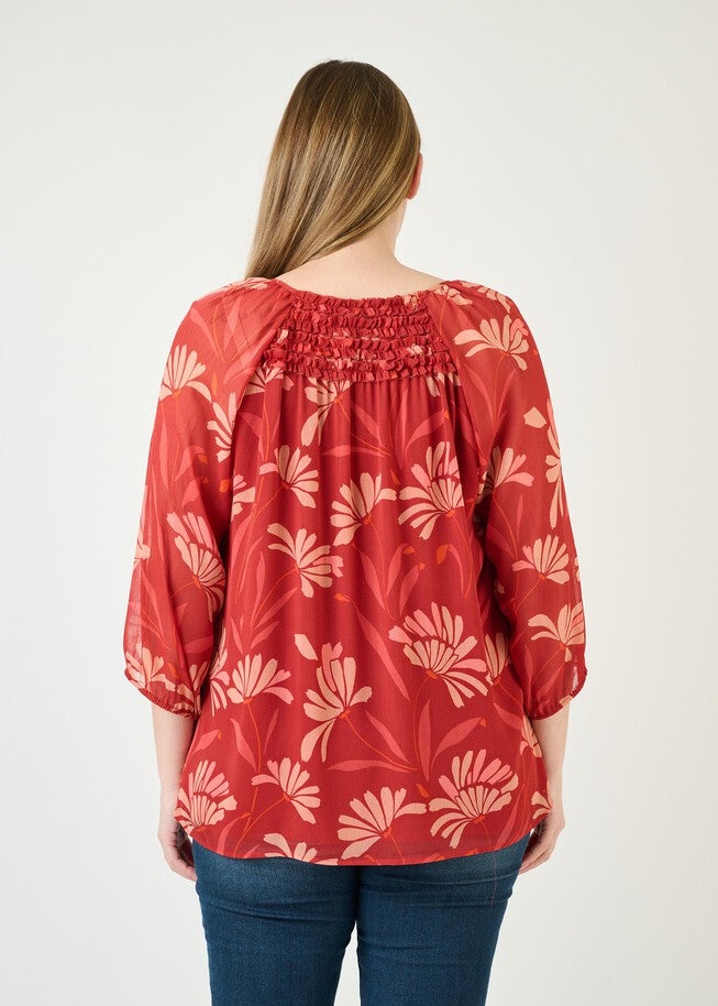 Adalee 3/4 Sleeve Floral Top, , alternate image number null
