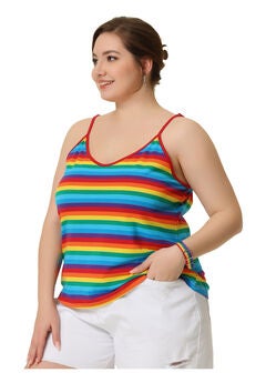 Stripe Cami Sleeveless Stretch Camisole Summer Top