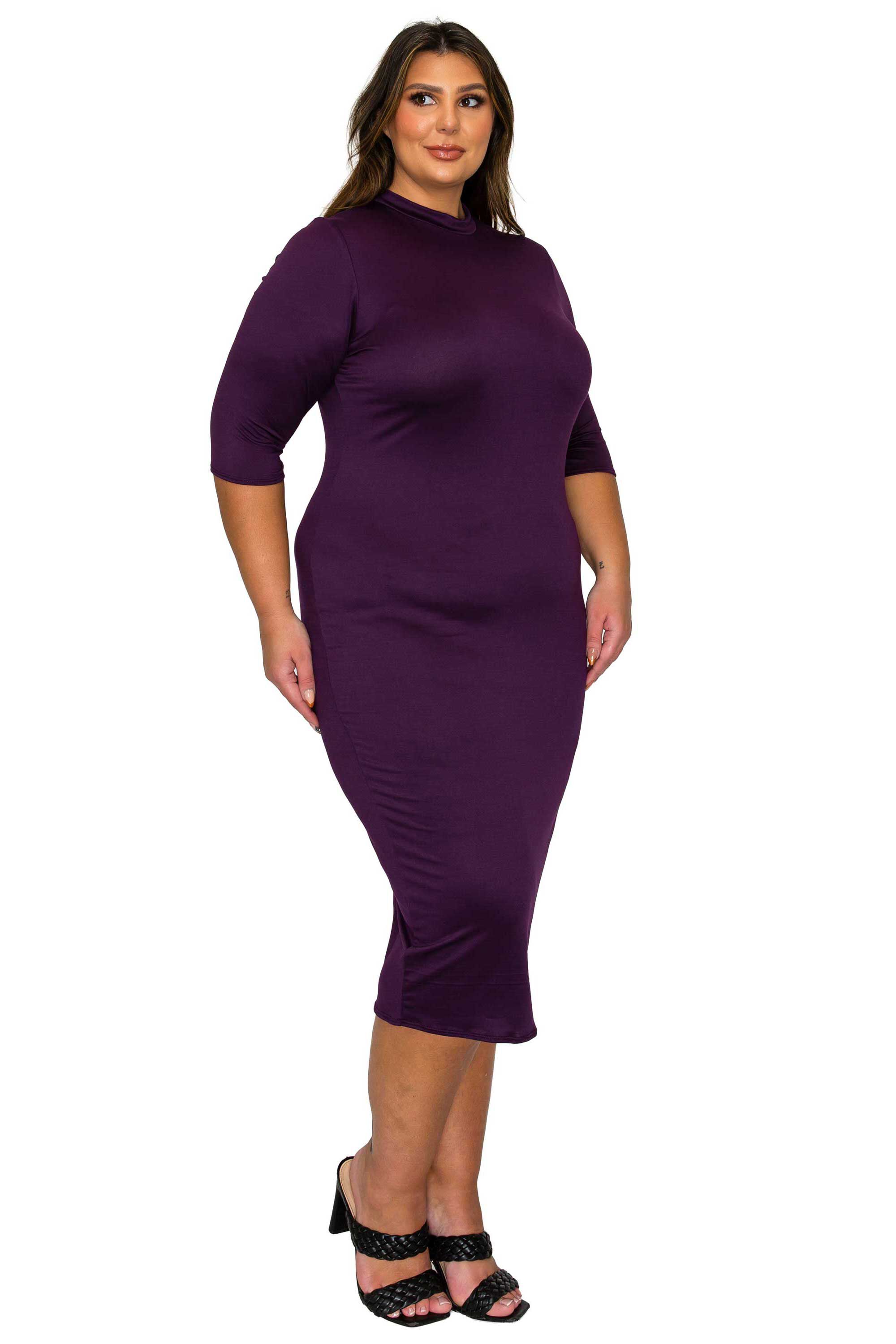 Mona Midi Dress, Eggplant / Purple, alternate image number 1