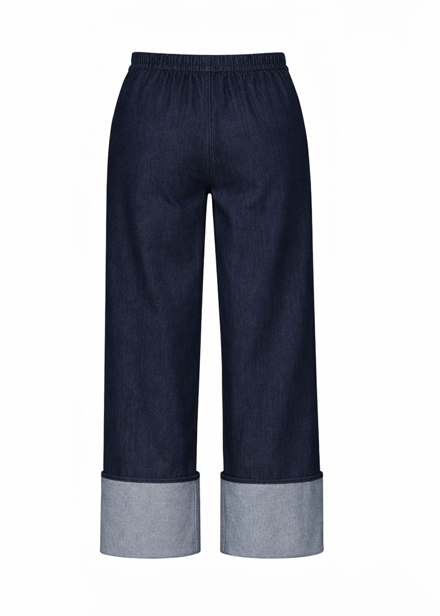 Denim Cuffed Pants, NAVY / Dark Wash, alternate image number 2