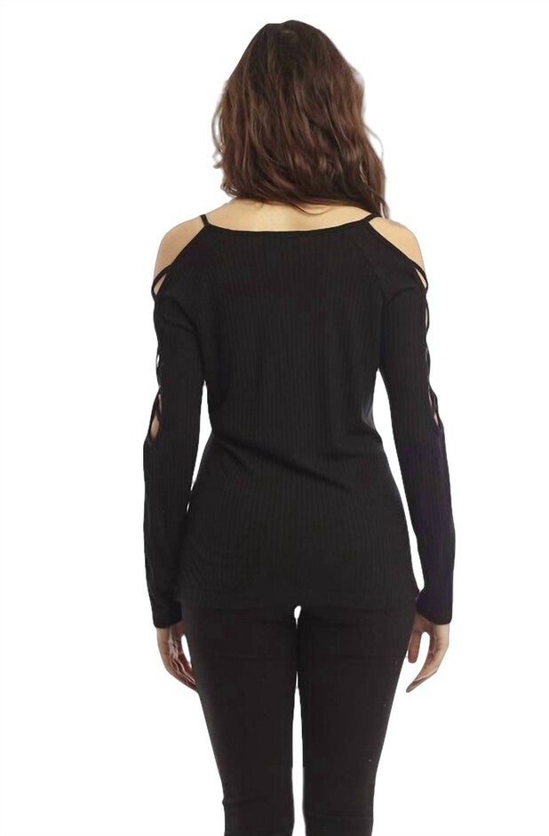 EVA TIE-UP SLEEVES IN BLACK, Black / Black, alternate image number null
