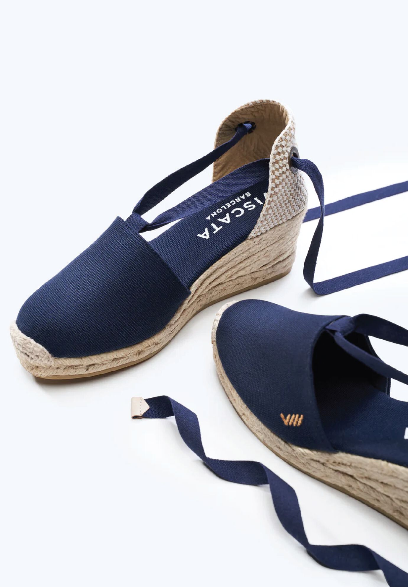 Escala Canvas Espadrille Wedges, Navy / Navy, alternate image number 1
