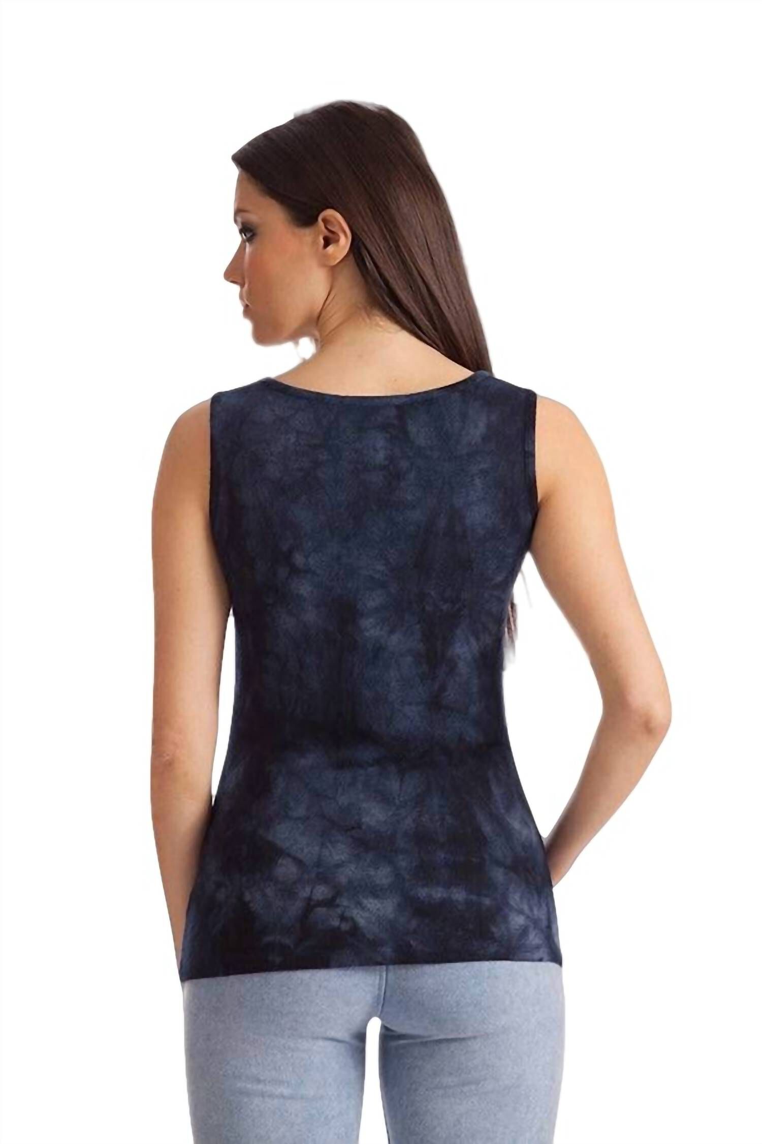 MALYASIA TIE-DYE KASHMIRA TANK TOP IN NAVY, , alternate image number 5