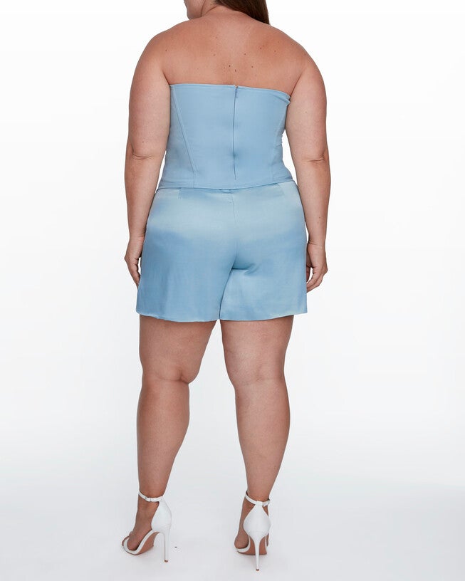 Archer Stretch Leather Bustier, Mist / Aqua, alternate image number 3