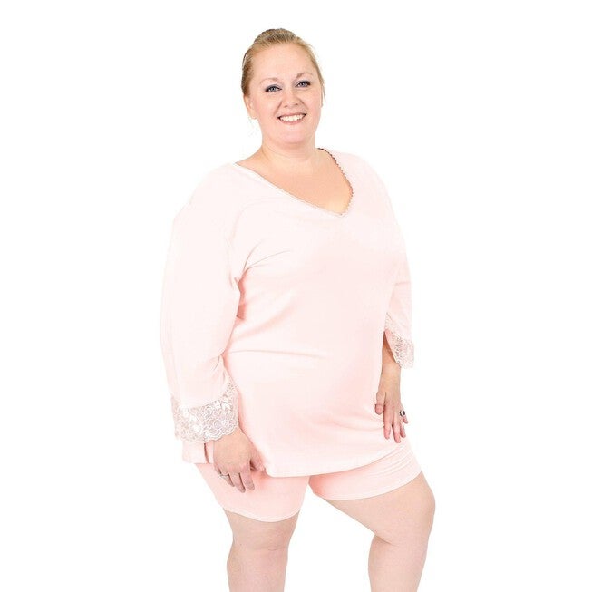 Lux Cotton Nightshirt, Iced Rose / Pink, hi-res image number null