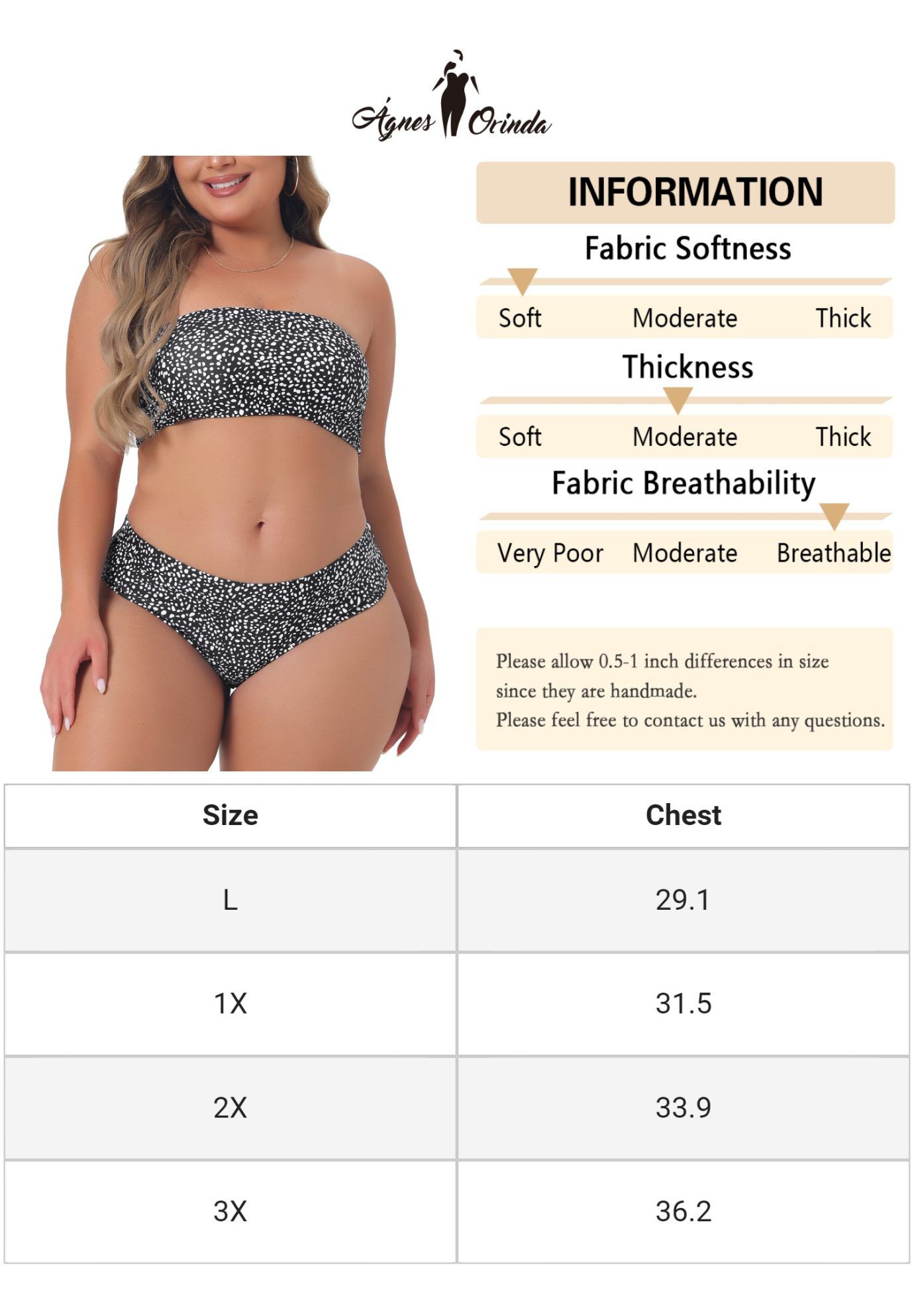 2 Pieces Bandeau Off Shoulder High Waist Bikini, Black / Black, alternate image number 4