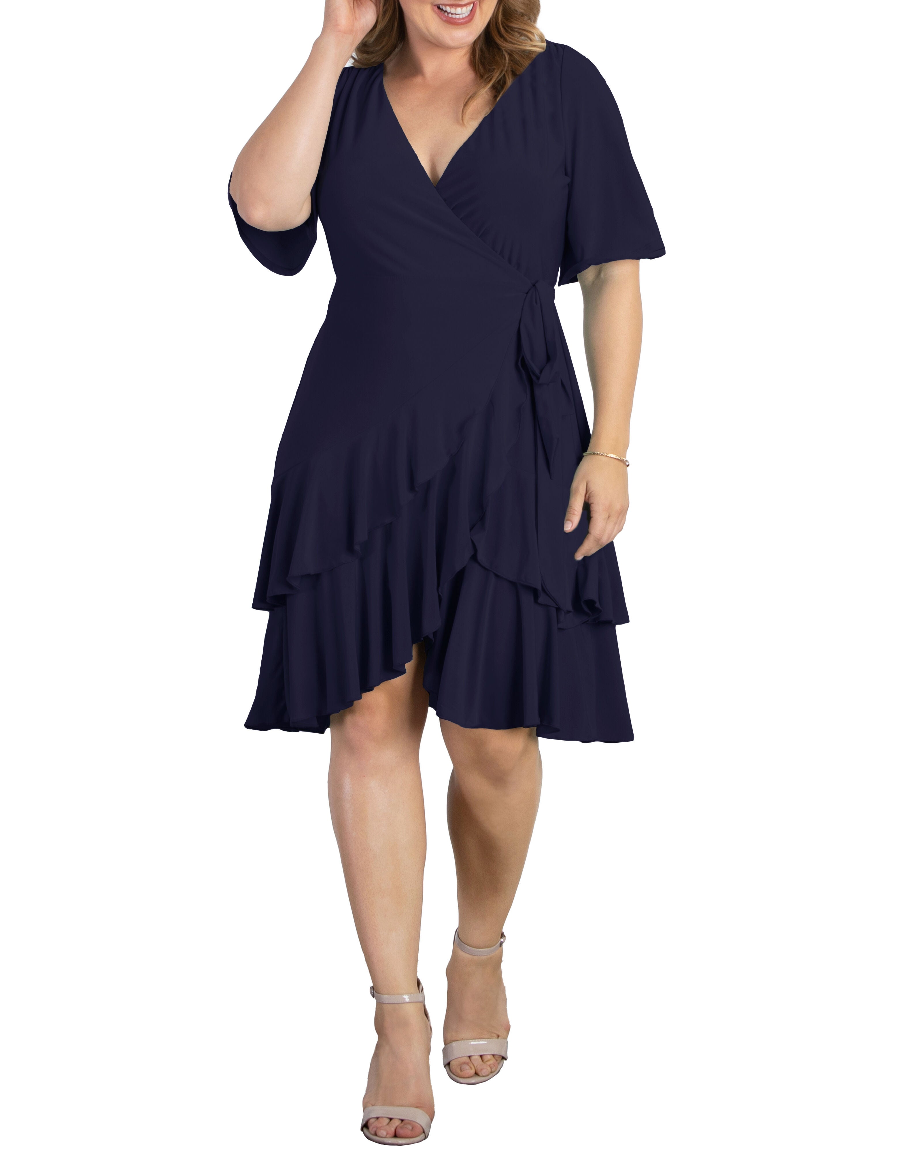 Miranda Wrap Dress, NOUVEAU NAVY / Navy, alternate image number 2