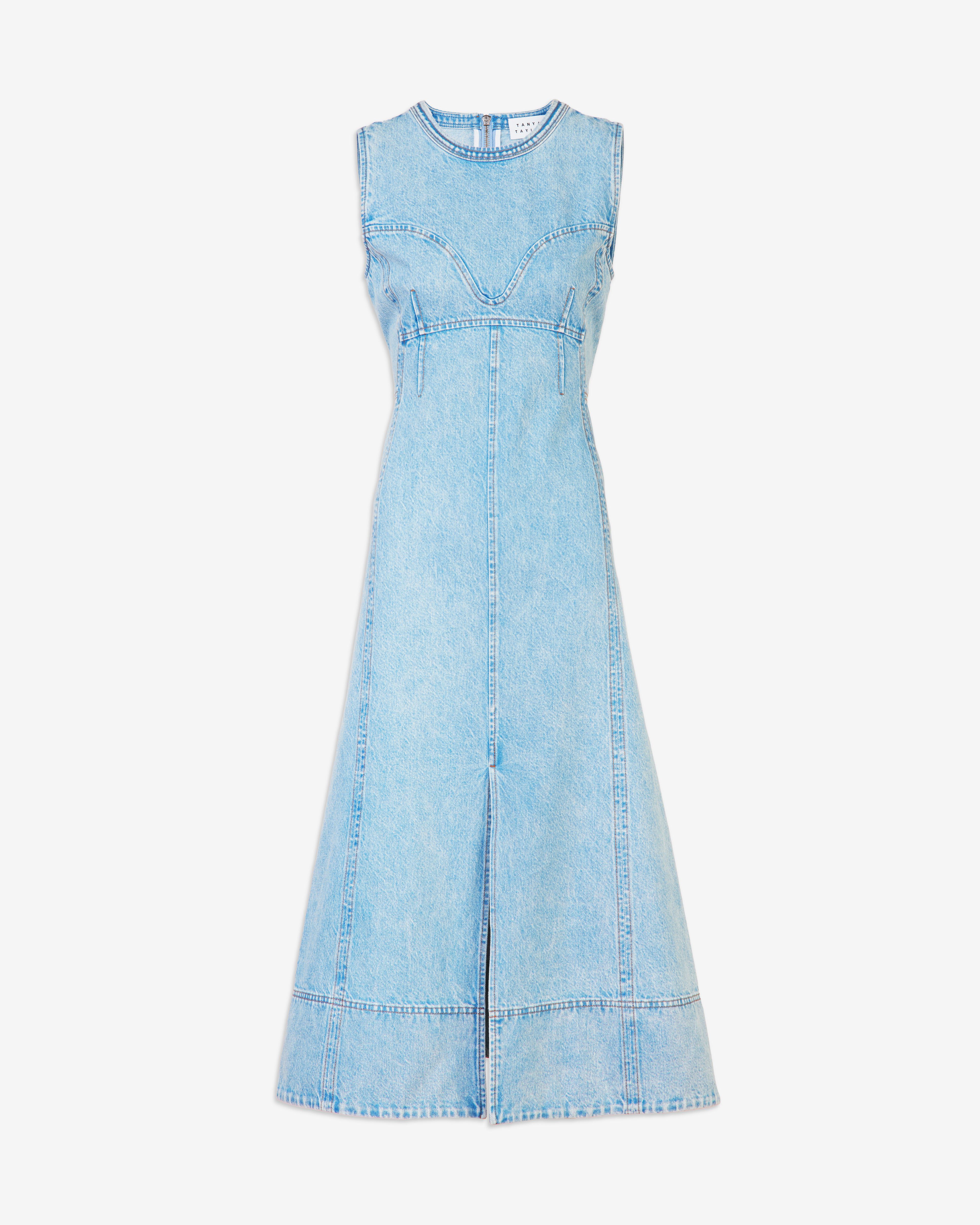 Marion Dress, True Blue Acid Indigo / Light Wash, alternate image number 1