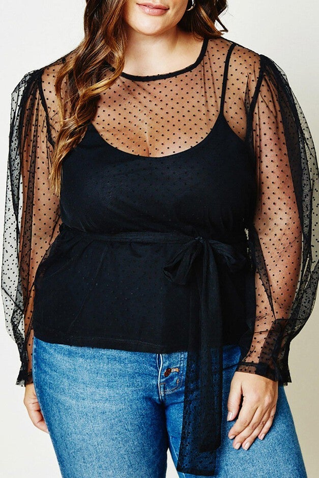 Raven Puff Sleeve Blouse, Black / Black, alternate image number null