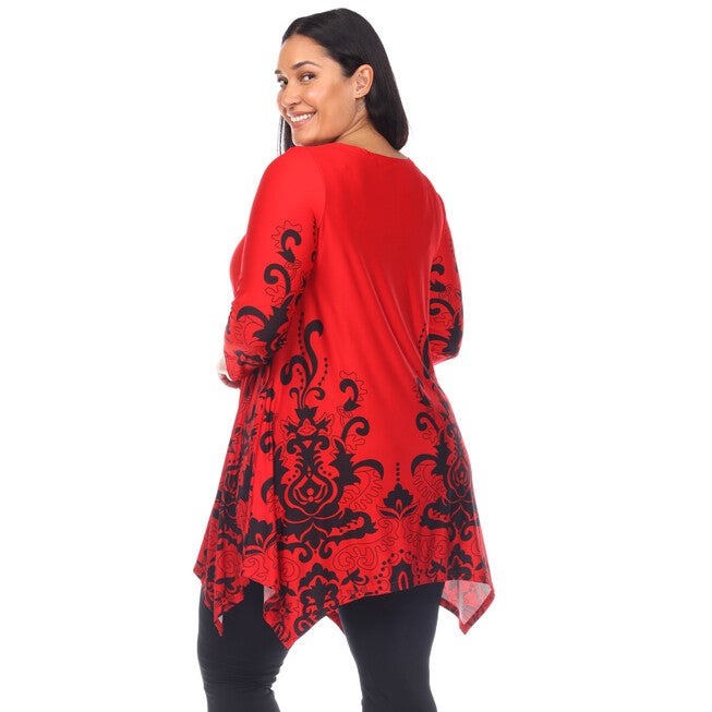 Yanette Tunic Top, RedBlack / Red, alternate image number 2