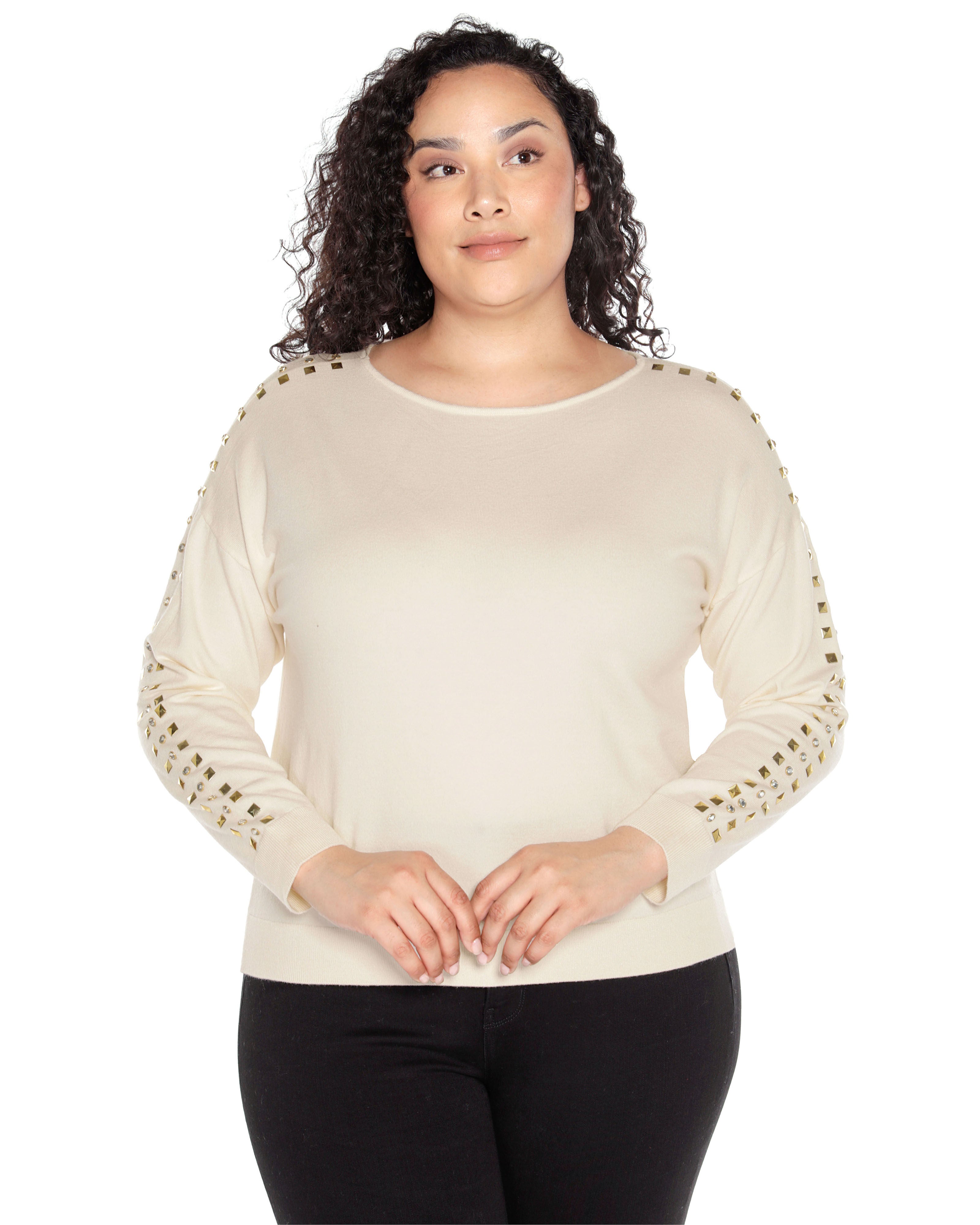 EMBELLISHED BOATNECK SWEATER, Ecru / Ivory, hi-res image number 0