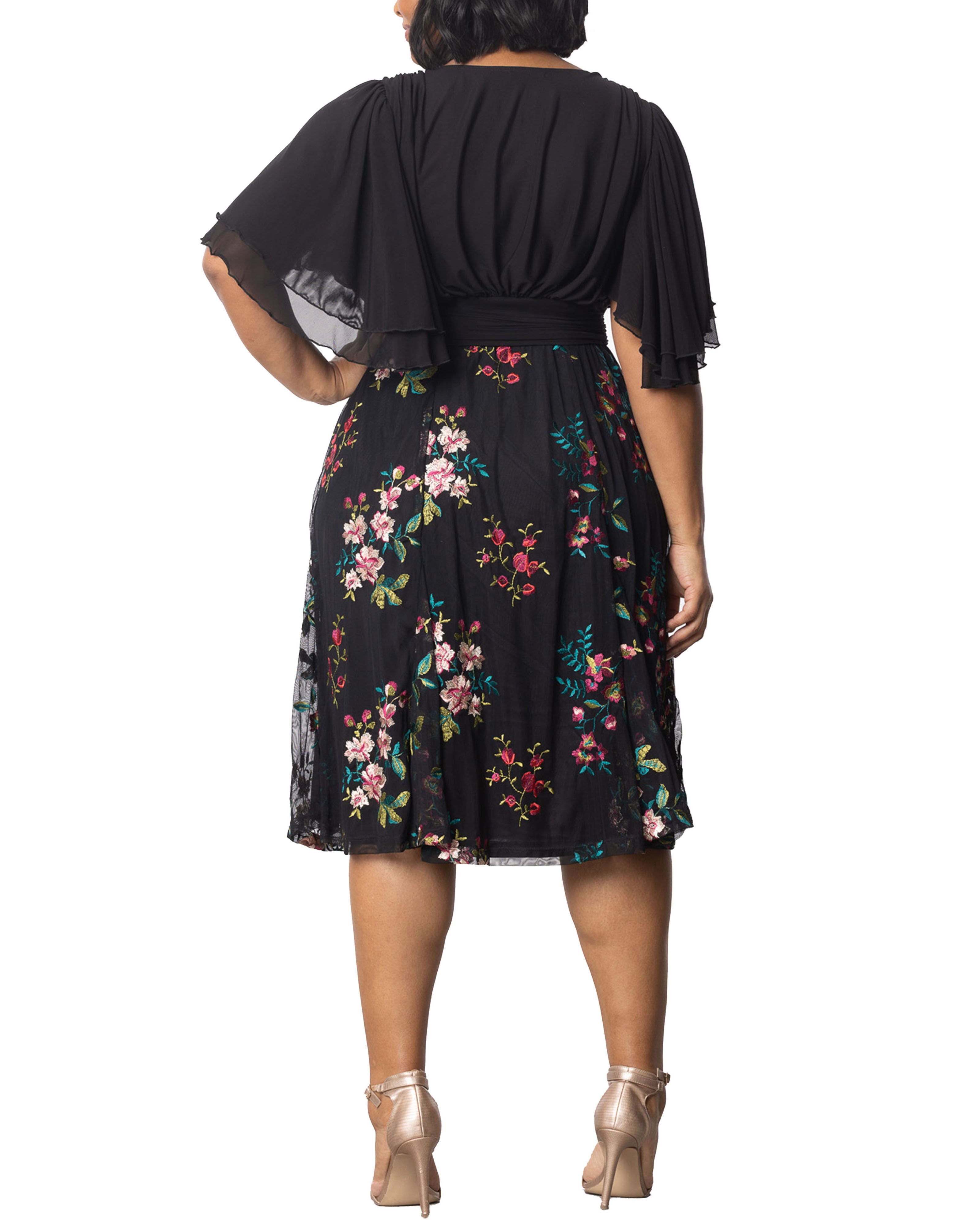 Lillian Embroidered Cocktail Dress, ONYX / Black, alternate image number 1