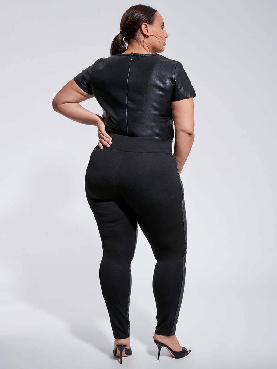 New Guard Recycled Leather Tee, Black / Black, alternate image number 2