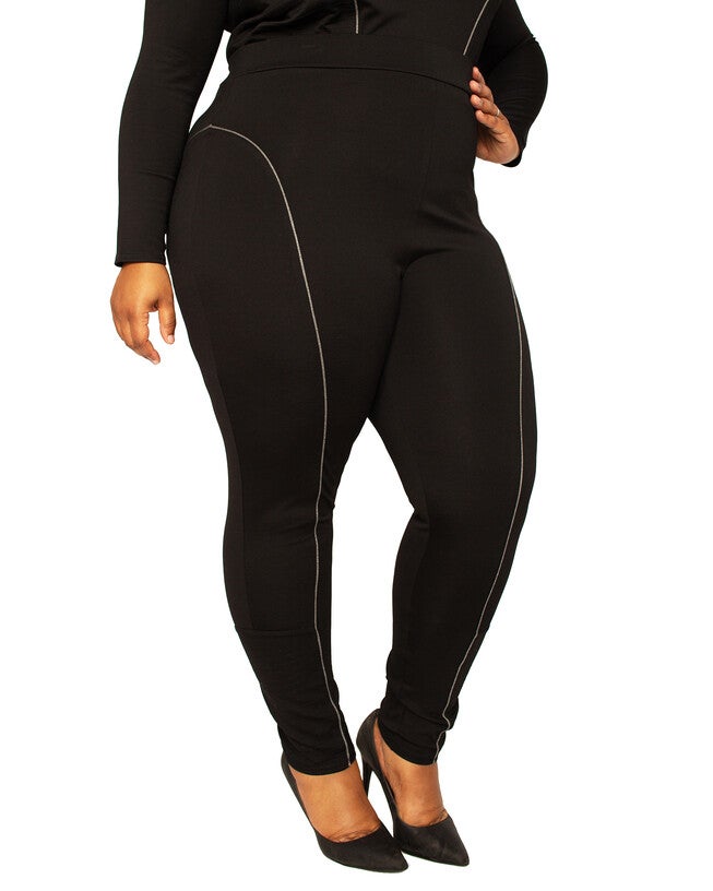 Sasha High Rise Ponte Knit Moto Slip Fit Leggings, , alternate image number 6