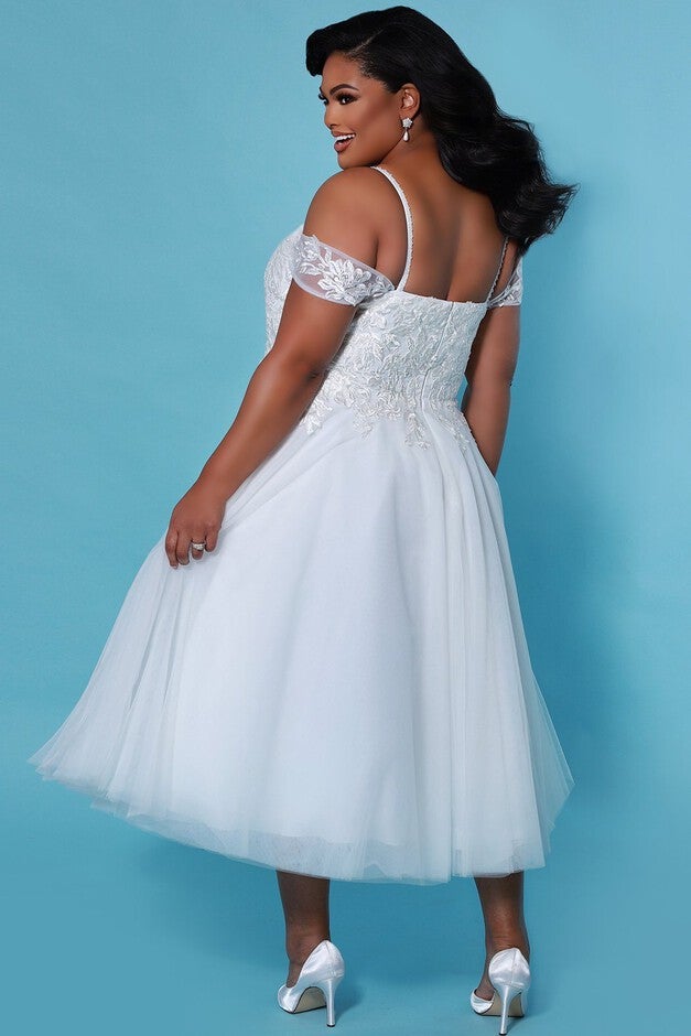 VISION OF LOVE TEA LENGTH DRESS, Ivory / Ivory, alternate image number null