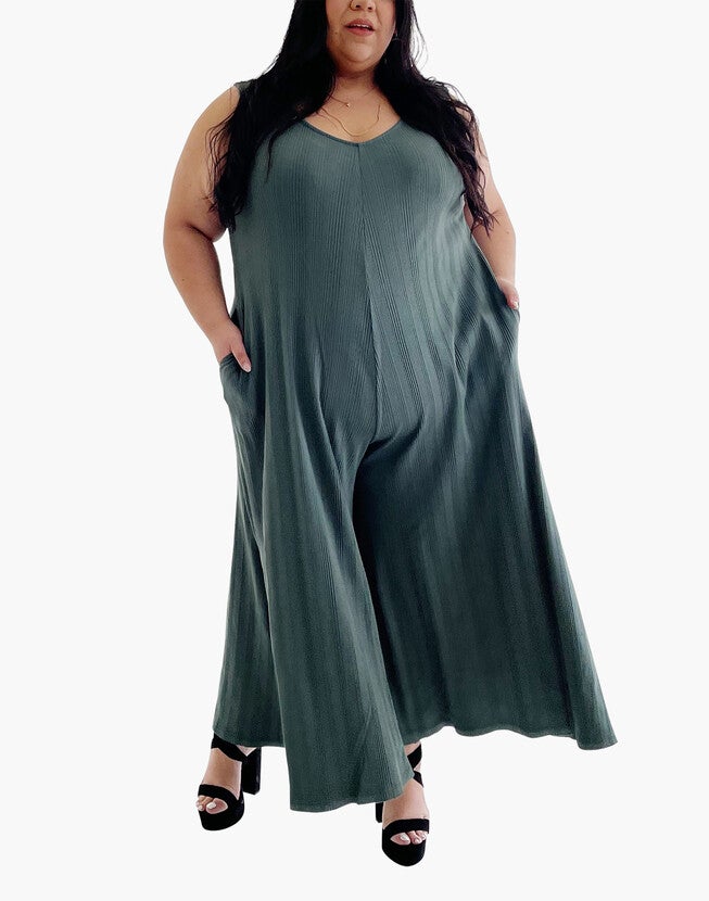 Willow Wide Rib Jumpsuit, Meadow / Sage Green, alternate image number null