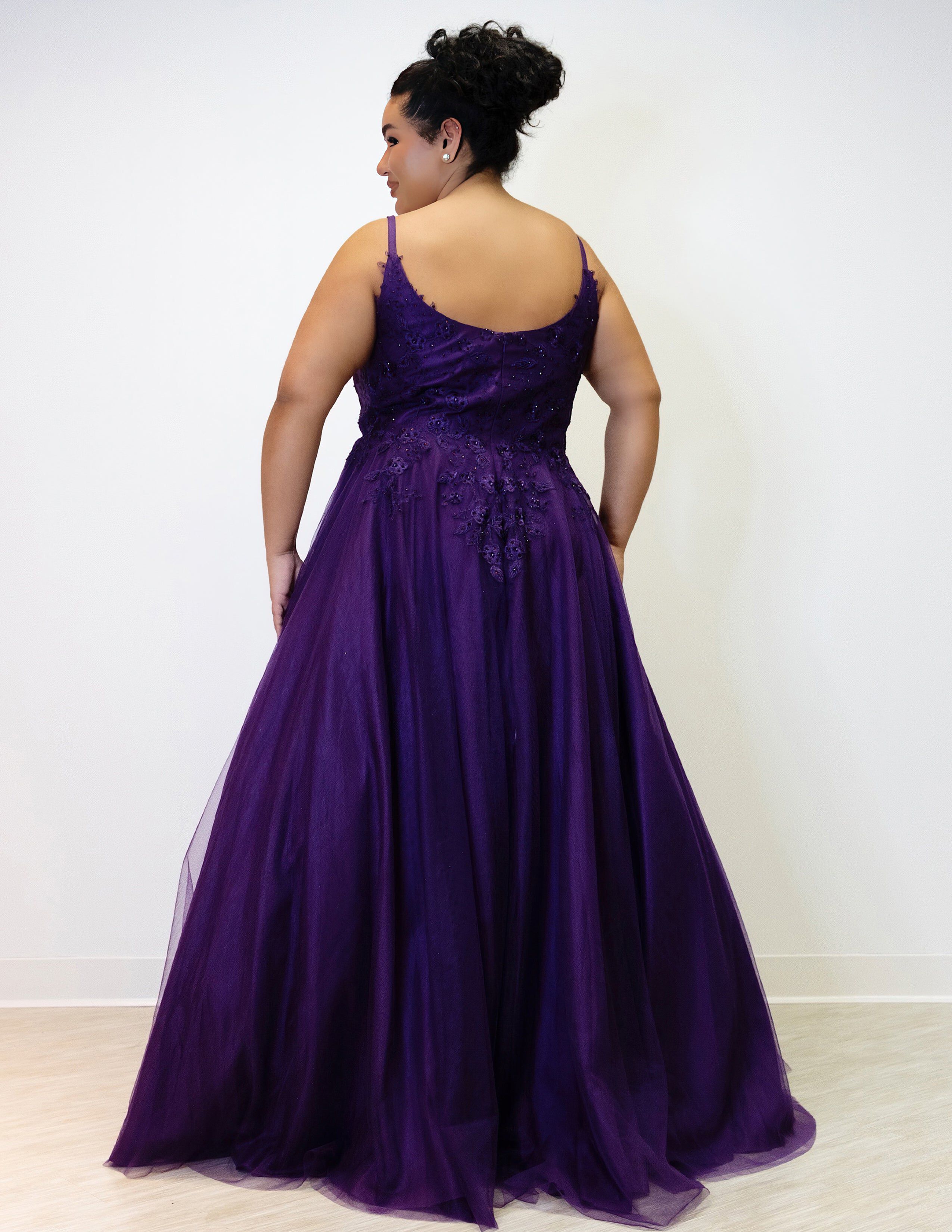 FOR THE LOVE OF LACE FORMAL GOWN, Plum / Purple, alternate image number 1