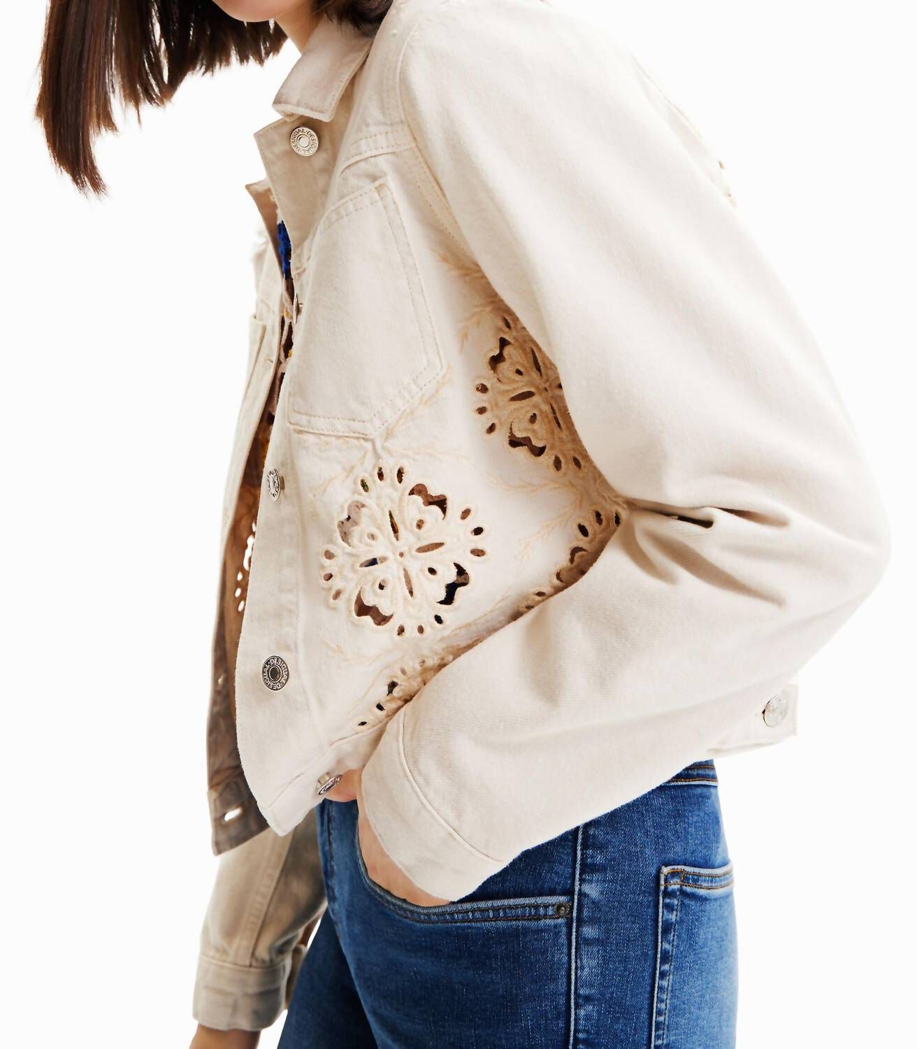DIE-CUT DENIM JACKET, Raw / White, alternate image number 1