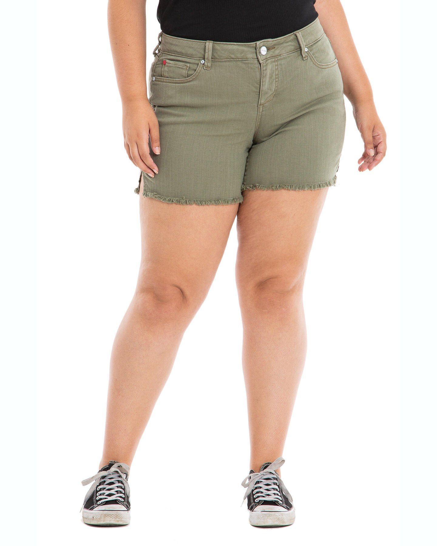 Side Vent Shorts, GABI / Olive Green, alternate image number 4