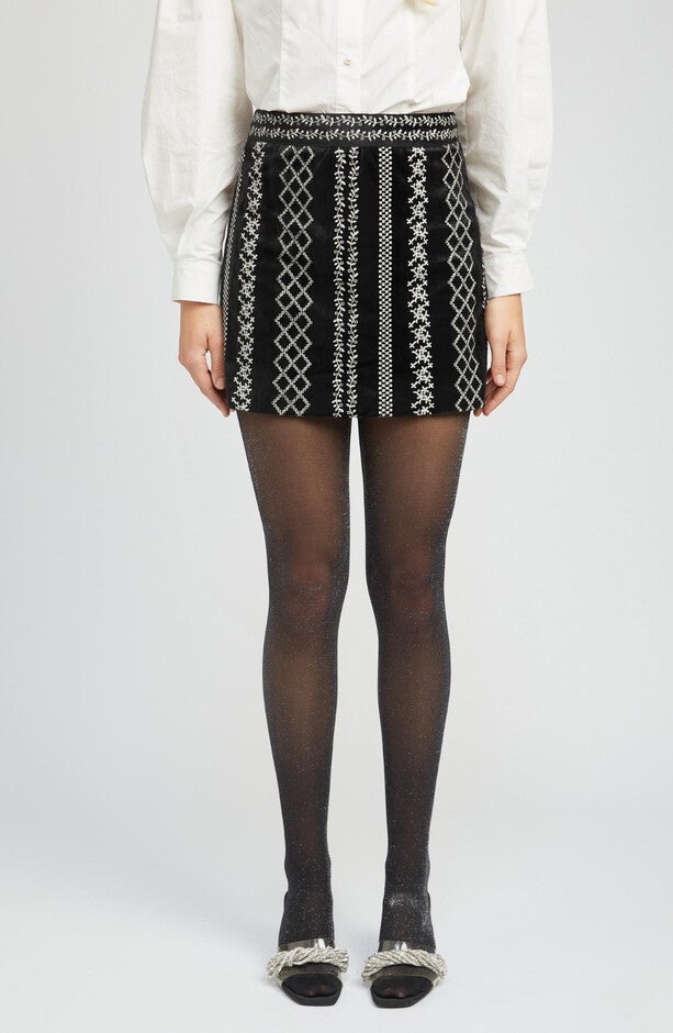 KIRA SKIRT IN BLACK, Black / Black, hi-res image number null
