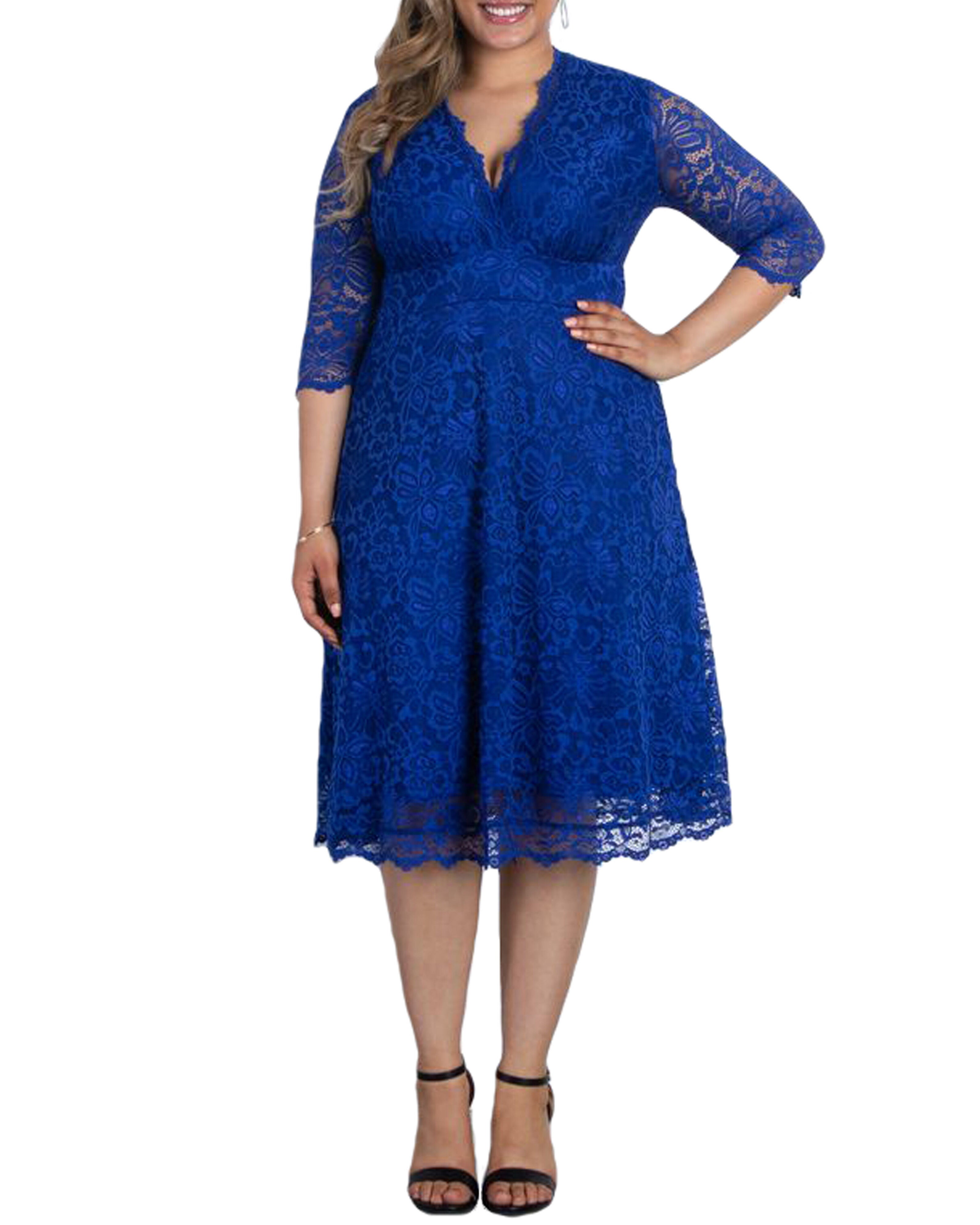 Mademoiselle Lace Cocktail Dress, SAPPHIRE / Royal Blue, alternate image number 3