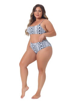 Bikini Set Women Crop Top High Waisted Two Piece Swimwear