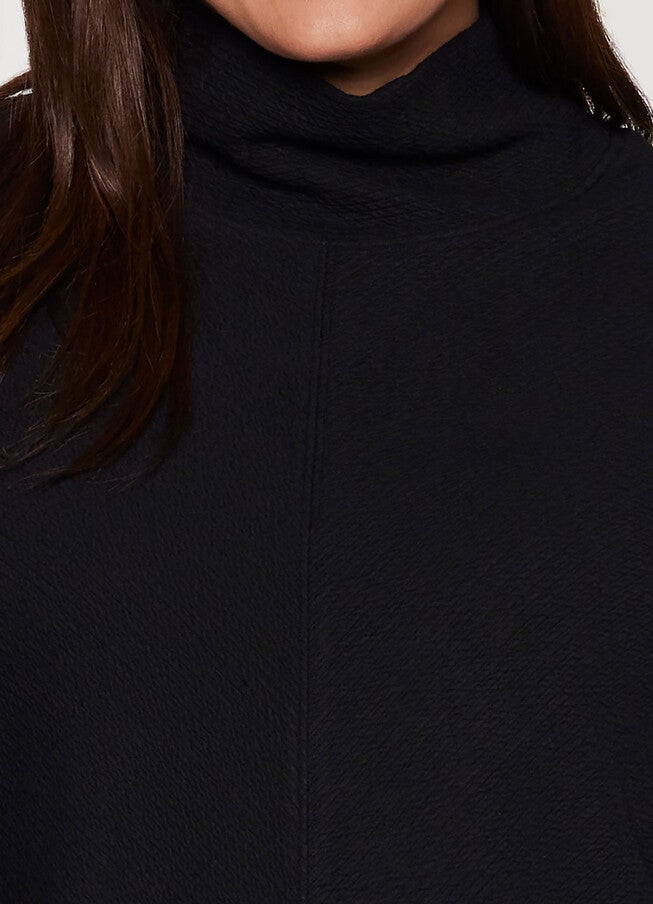 Studio Jacquard Mock Neck Pullover, Black / Black, alternate image number null