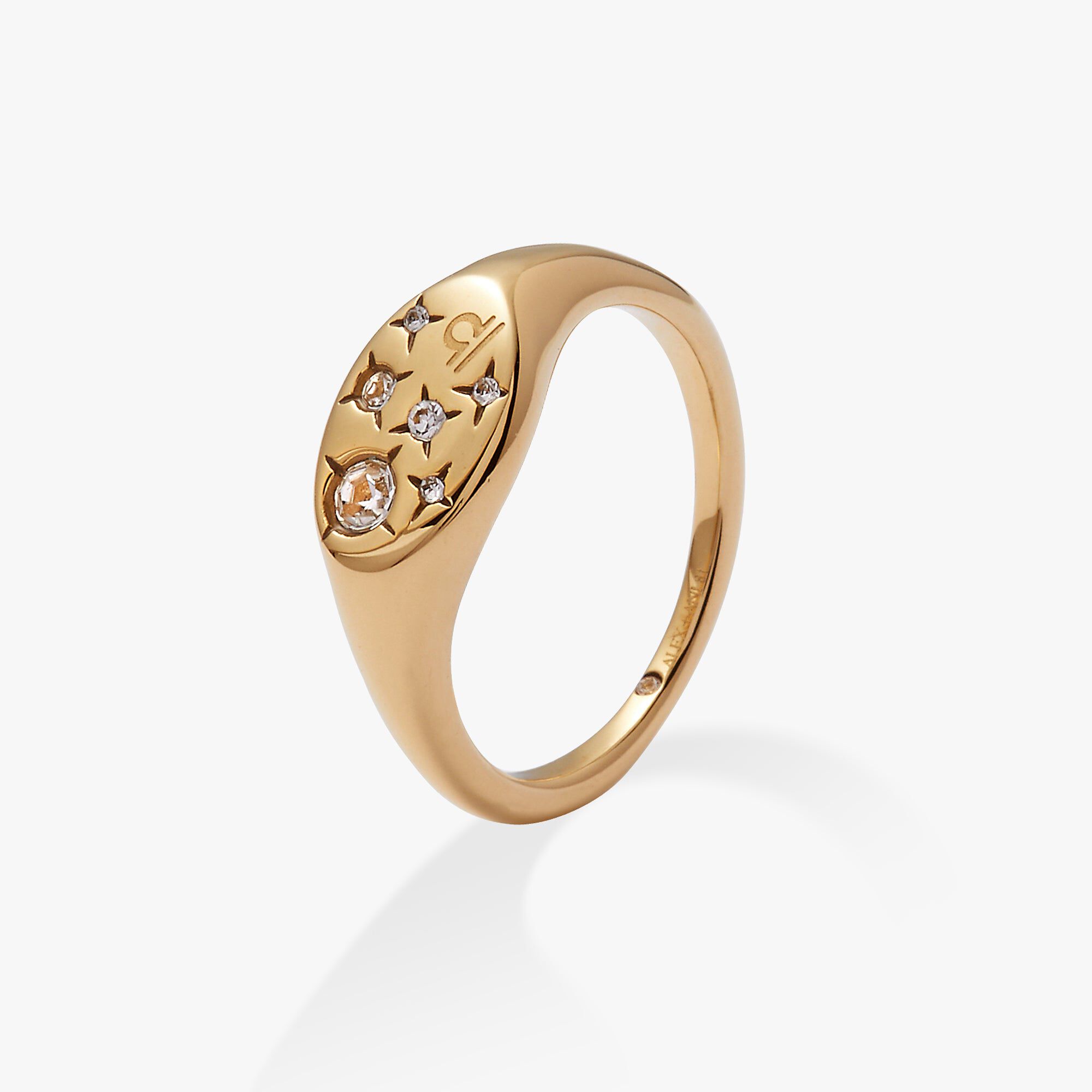 Capricorn Zodiac Ring, Gold  Libra / Gold, alternate image number 1